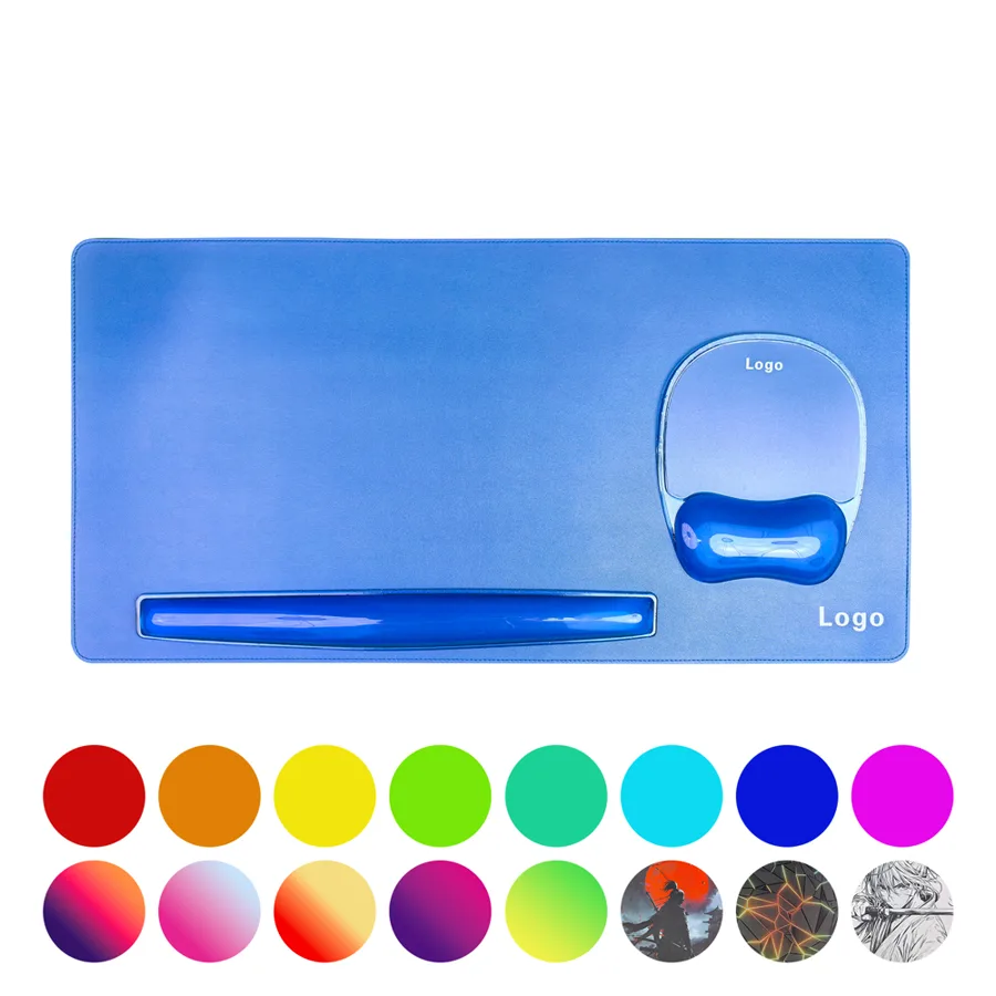 3-in-1 Leather Desk Pad Set with Crystal Gel Supports Complete Luxury Workspace Solution in Multiple Colors