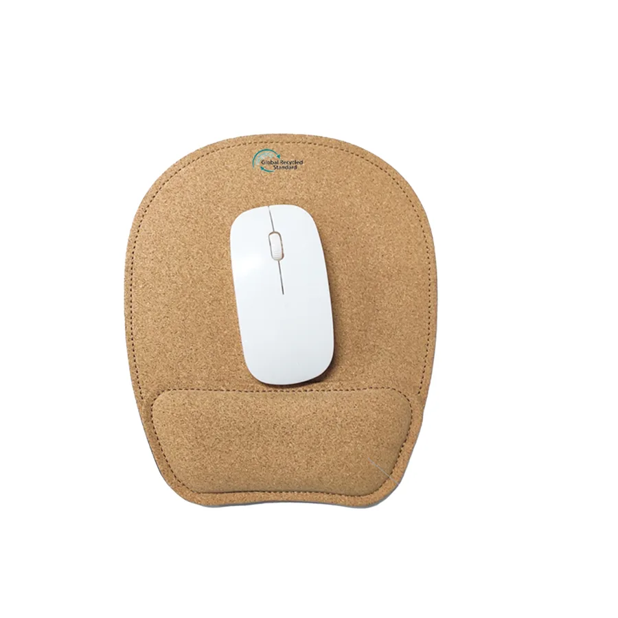 KLH-3137R Ergonomic Cork Mouse Pad with Non-Slip SBR Base