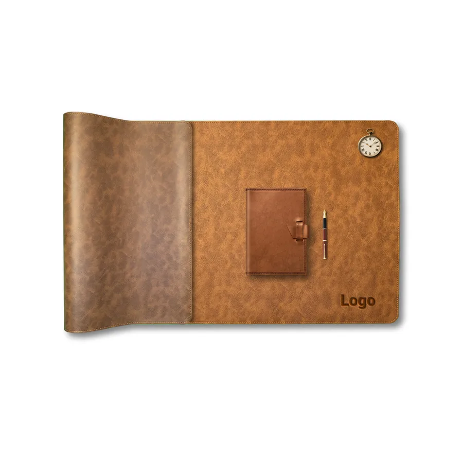 DIANSHANGMATS Dual-Sided Classic Vintage Look Desk Pad Protector, Leather Desk Mat