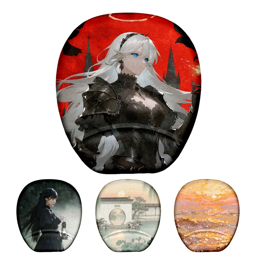 KLH-3008F Custom Logo Printed Ergonomic Mouse Pad with Memory Foam Wrist Support 230*205*22mm | Branded Comfort for Com
