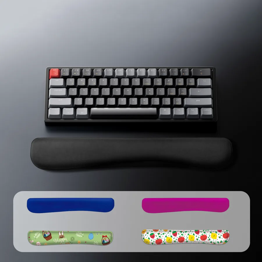 KLJ-5008F Custom Printing Memory Foam Keyboard Wrist Rest | IP Pattern Ready with Silky Smooth Cloth Surface *467*80*22