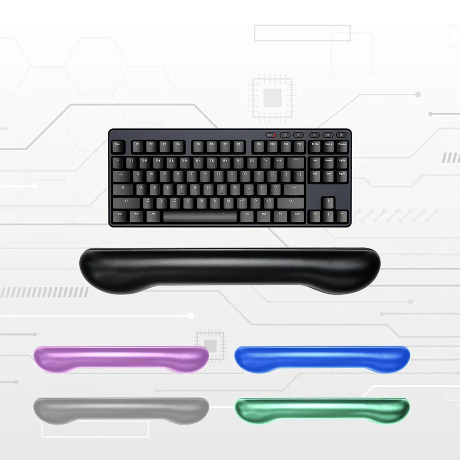 KLJ-5035L Soft Skin Leather Gel Keyboard Wrist Rest | Ergonomic Support with Anti-Slip PU Base 470x70x20mm Premium Comf