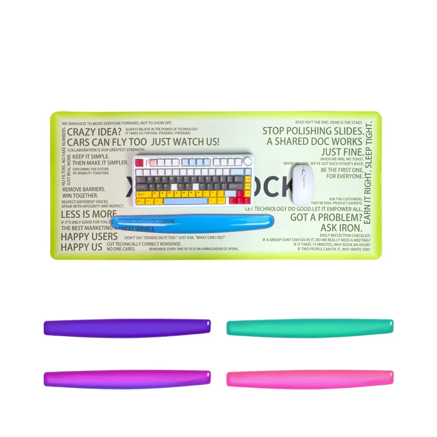 KLJ-5046T Ergonomic Keyboard Wrist Rest with Crystal Gel & Anti-Slip PU Base, 485x55x22mm Comfort Support for Office Ty
