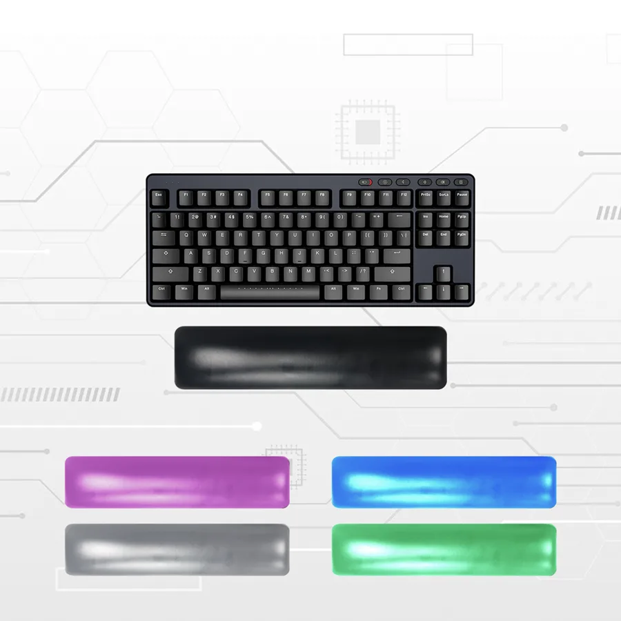 KLJ-5058L Soft Skin Leather Gel Keyboard Wrist Rest | Ergonomic Support with Anti-Slip PU Base 300x70x18mm Premium Comp