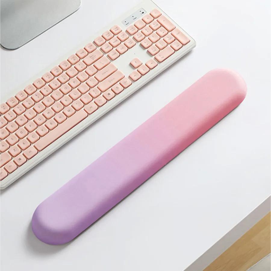 KLJ-5085 Custom Pattern Printing Gel-Filled Keyboard Wrist Rest with Smooth Elastic Cloth Surface 440x80x20mm | Compact