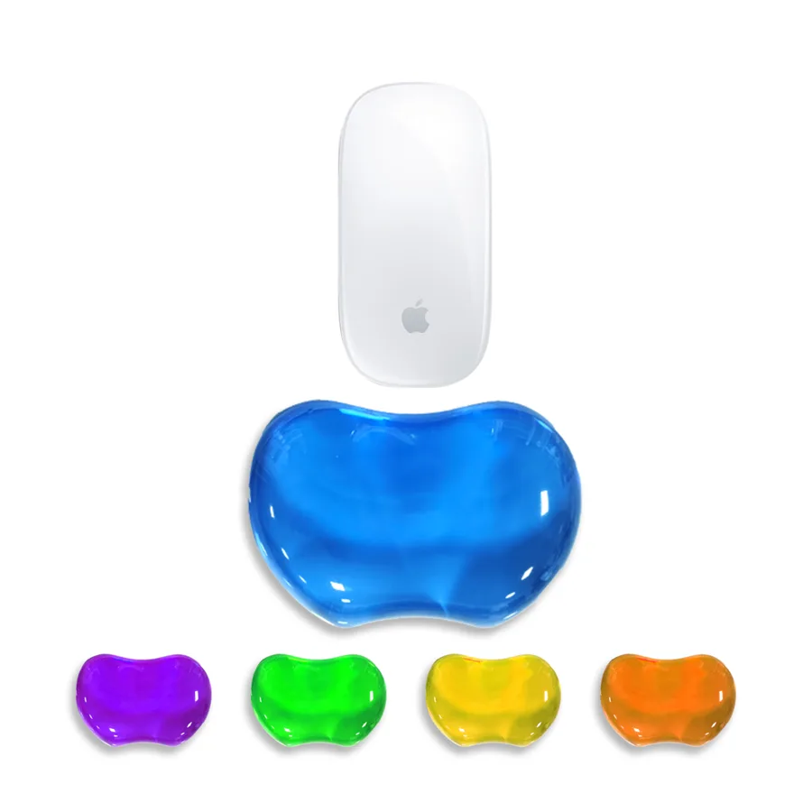 KLW-4027T Crystal Gel Mouse Wrist Rest Cushion with Non-slip Base. 123x85x23mm Ultra-compact Ergonomic Design Reduces T
